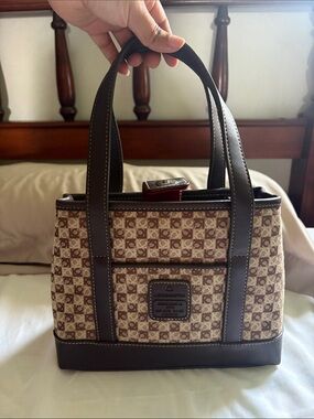 Liz Claiborne Brown and Beige Monogram Tote